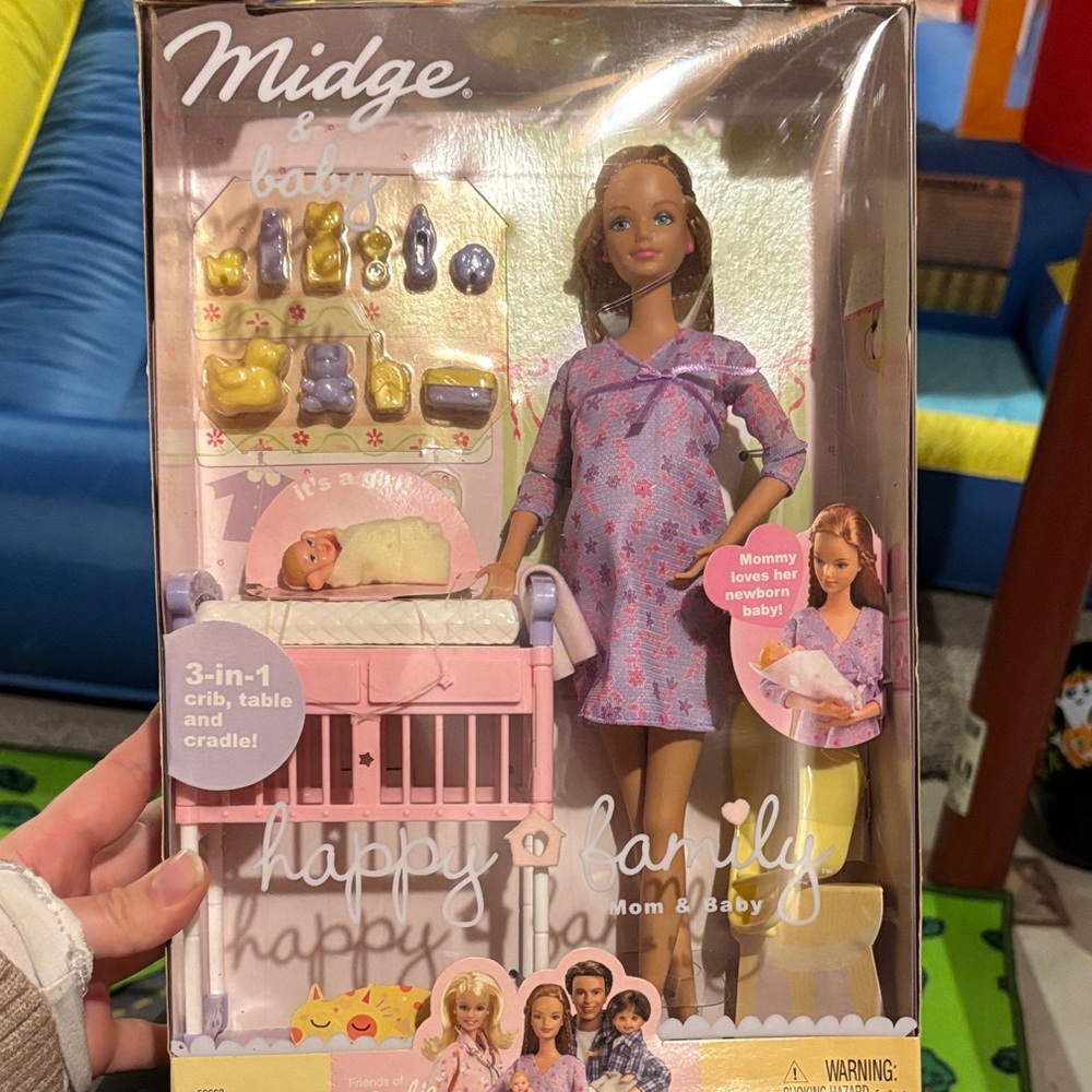 Barbie Happy Family Mom & Baby Doll Set - Purple Dress